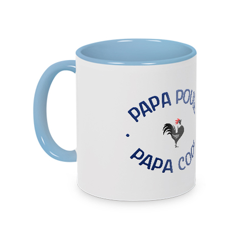 Mug bleu papa poule - cool