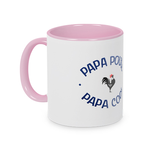 Mug rose papa poule - cool