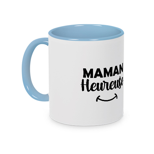 Mug bleu Maman heureuse