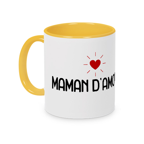 Mug jaune Maman d'amour