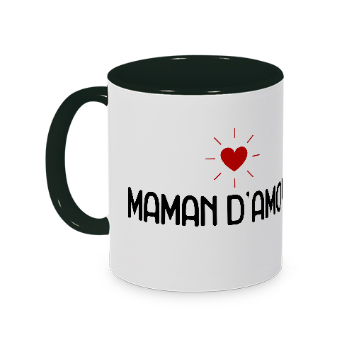 Mug noir Maman d'amour