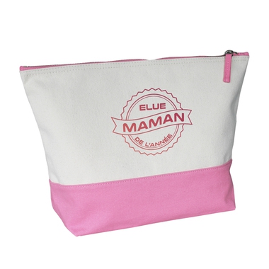 Grande trousse bicolore rose Maman de l'année Grande trousse bicolore rose Maman de l'année
