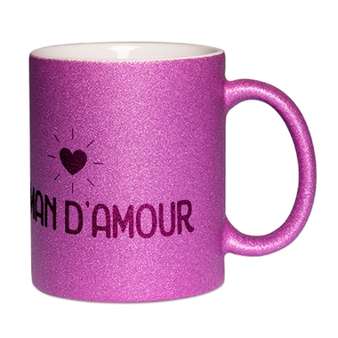 Mug à paillettes violet Maman d'amour Mug à paillettes violet Maman d'amour