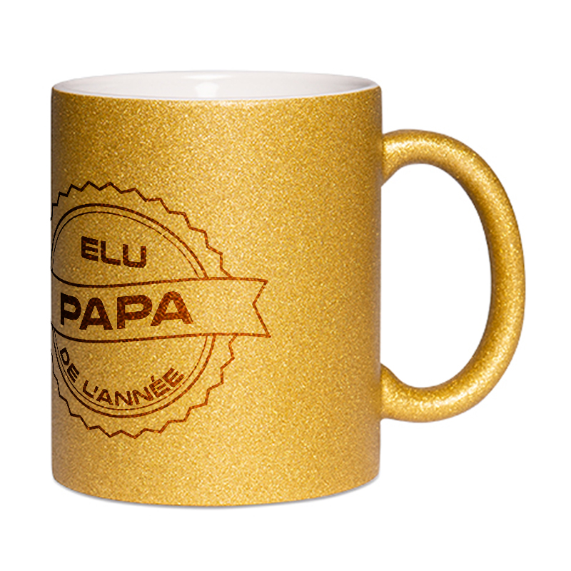 Mug à paillettes doré Papa de l'année 