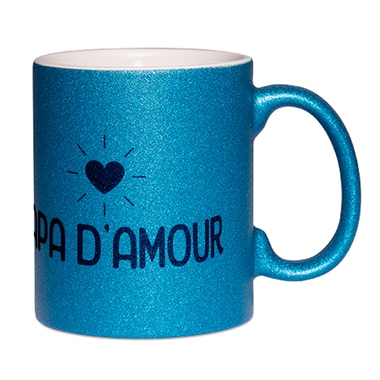 Mug à paillettes bleu papa d'amour Mug à paillettes bleu papa d'amour