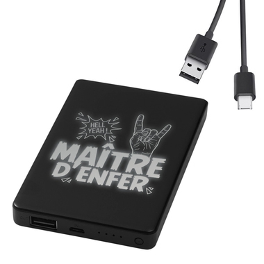 Powerbank lumineux gravé Maître d'enfer Powerbank lumineux gravé Maître d'enfer