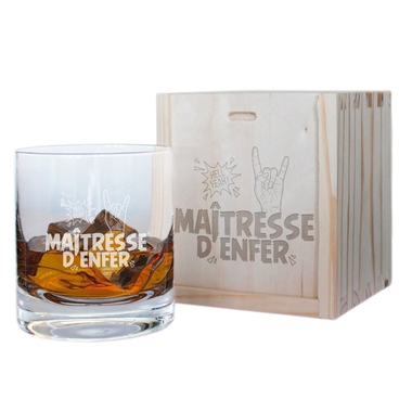 Verre à whisky et son coffret Maîtresse d'Enfer Verre à whisky et son coffret Maîtresse d'Enfer
