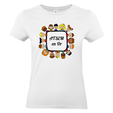 T-shirt femme blanc ATSEM en or T-shirt femme blanc ATSEM en or