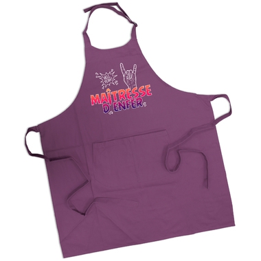 Tablier violet Maîtresse d'Enfer Tablier violet Maîtresse d'Enfer