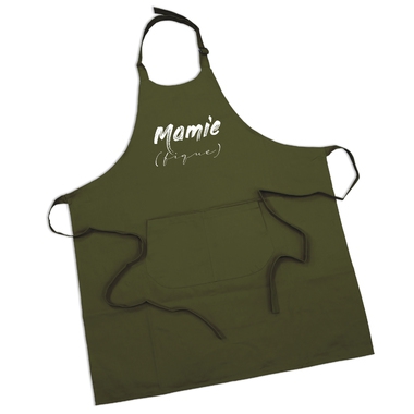 Tablier olive Mamie (fique) Tablier olive Mamie (fique)
