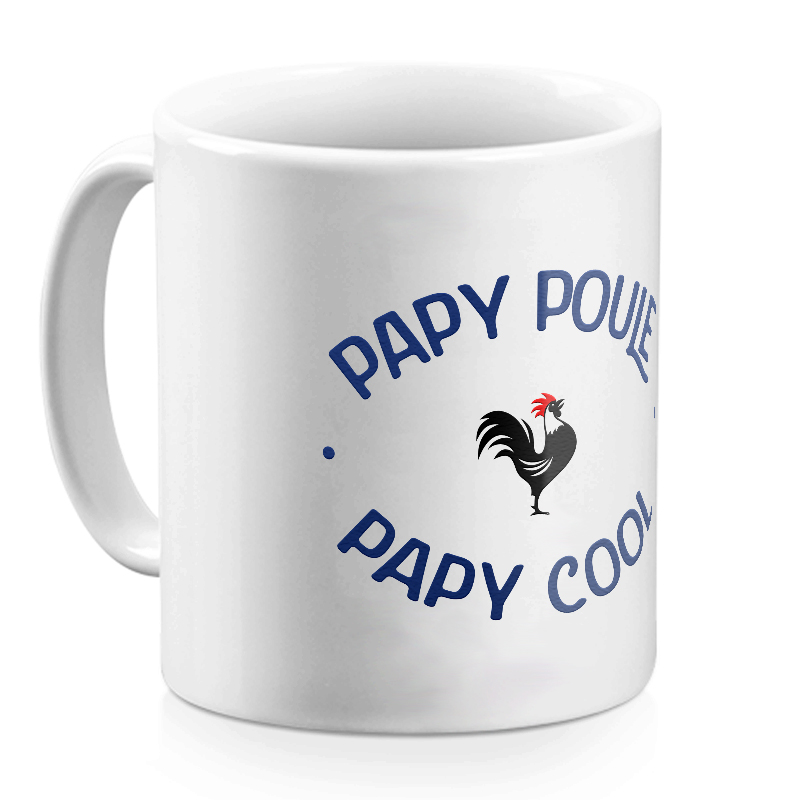 Mug papy poule - cool blanc