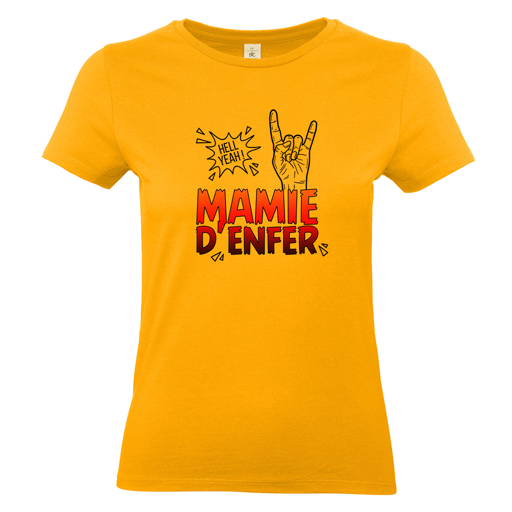 T-shirt abricot Mamie d'Enfer