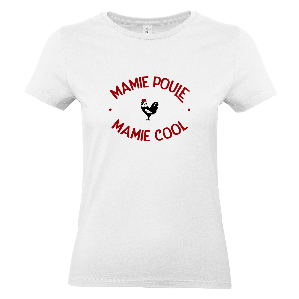 T-shirt blanc Mamie Poule Mamie Cool