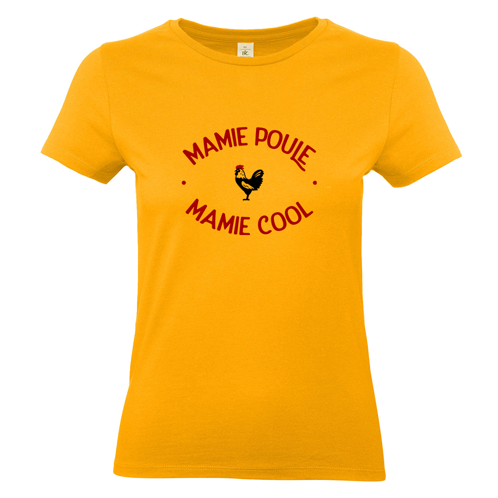 T-shirt abricot Mamie Poule Mamie Cool