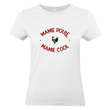 T-shirt blanc Mamie Poule Mamie Cool T-shirt blanc Mamie Poule Mamie Cool