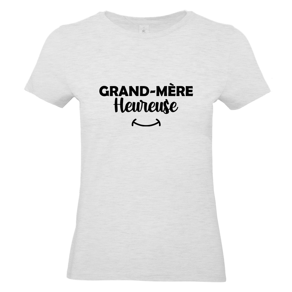 T-shirt gris ash Grand-mère heureuse