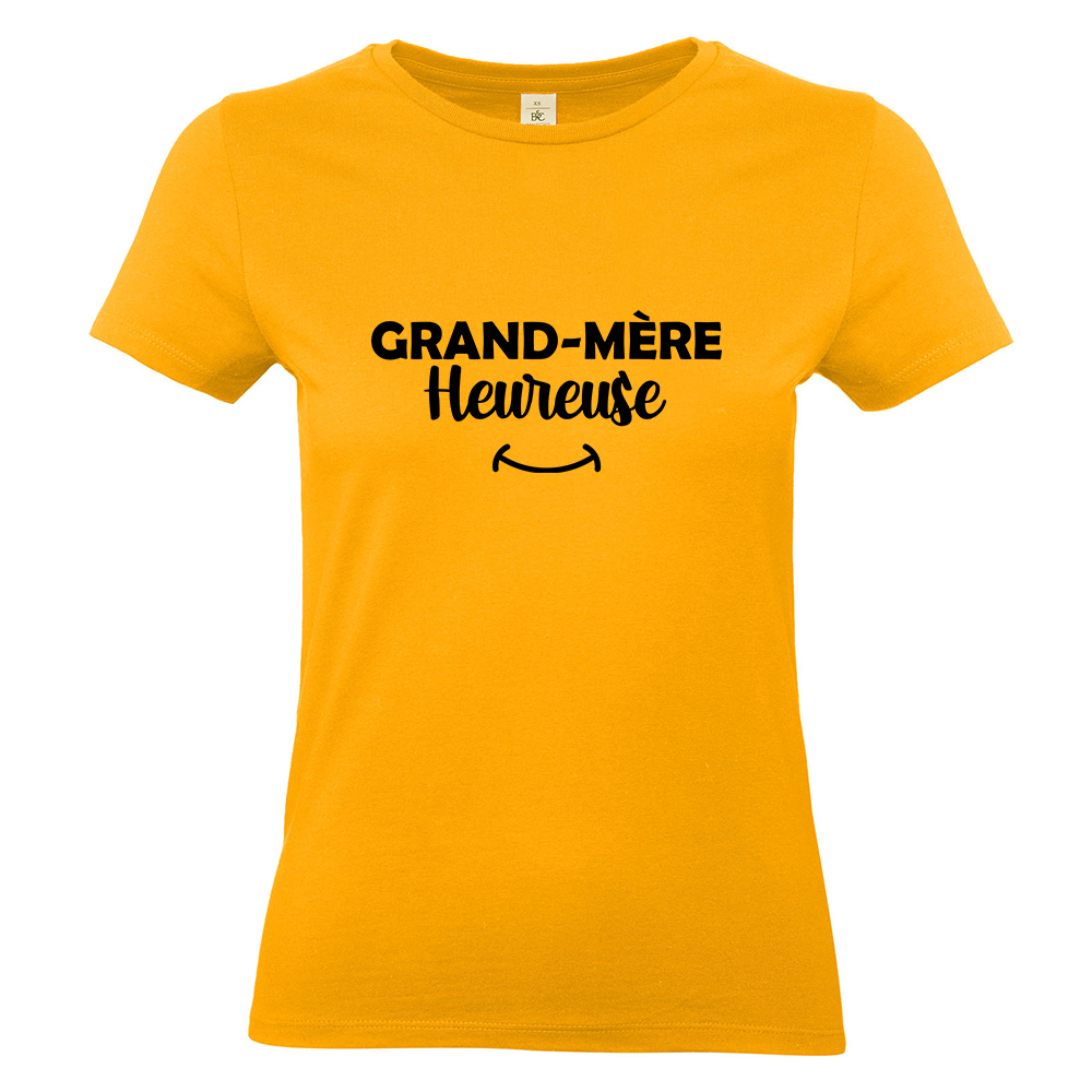 T-shirt abricot Grand-mère heureuse