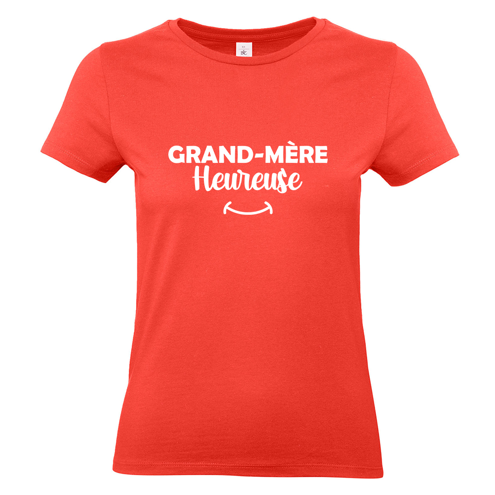 T-shirt corail Grand-mère heureuse