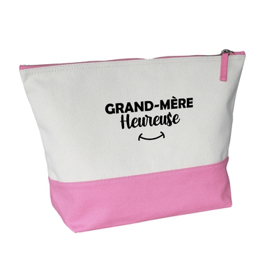 Grande trousse bicolore rose Grand-mère heureuse Grande trousse bicolore rose Grand-mère heureuse