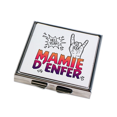 Miroir de poche fermé Mamie d'Enfer Miroir de poche fermé Mamie d'Enfer