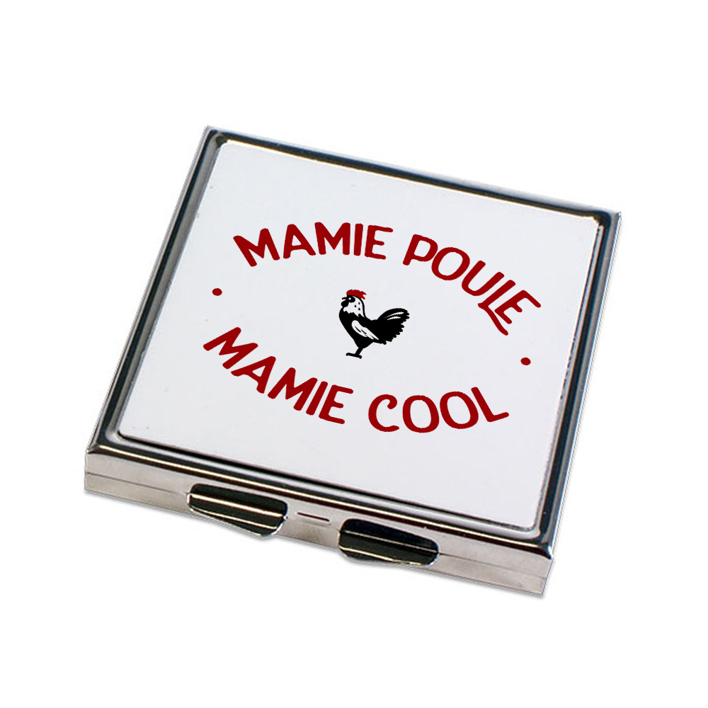 Miroir de poche fermé Mamie Poule Mamie Cool