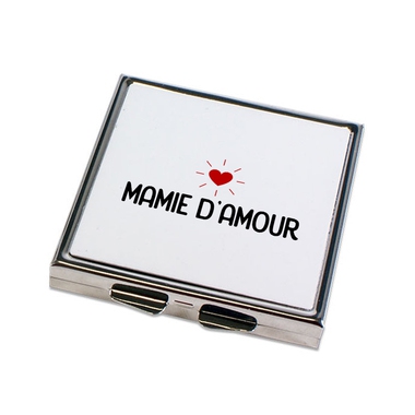 Miroir de poche fermé Mamie d'amour Miroir de poche fermé Mamie d'amour