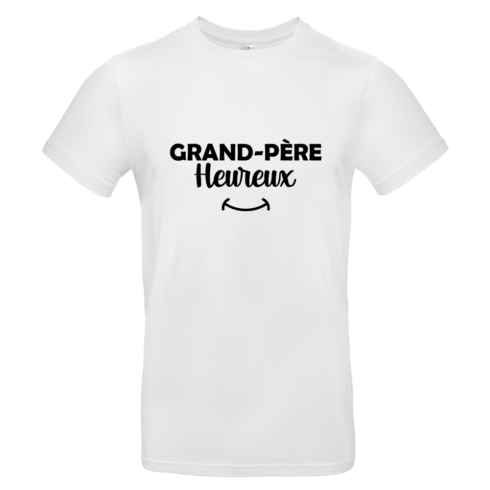 T-shirt grand-père heureux blanc
