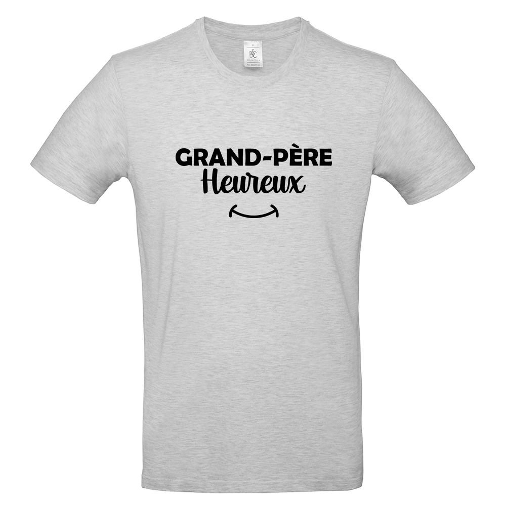 T-shirt grand-père heureux gris