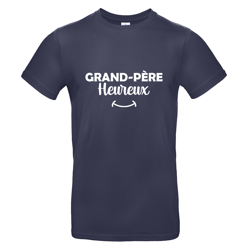 T-shirt grand-père heureux navy