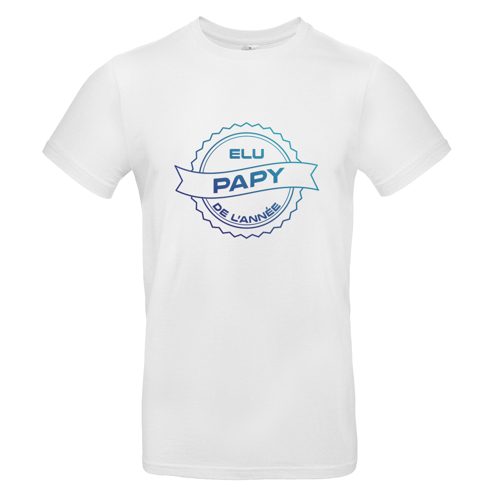 T-shirt élu papy de l'année blanc