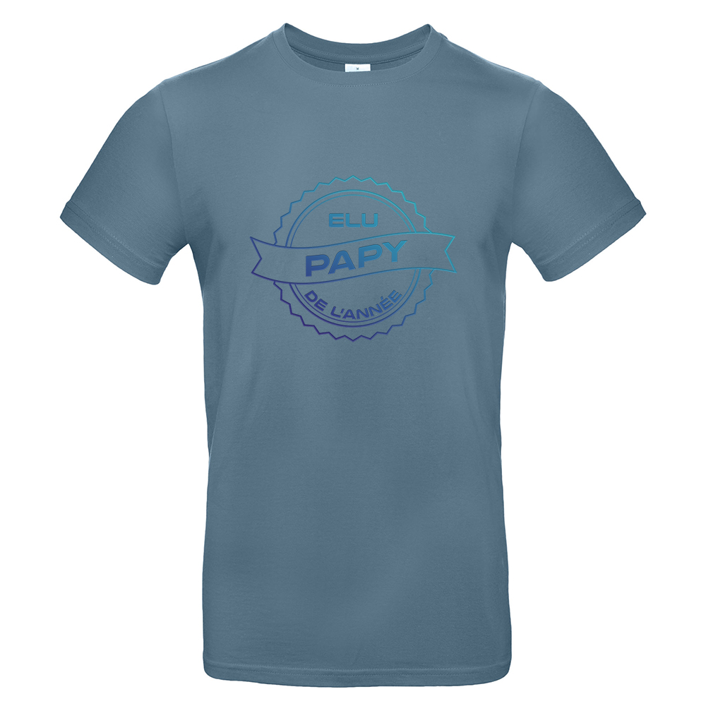 T-shirt élu papy de l'année bleu