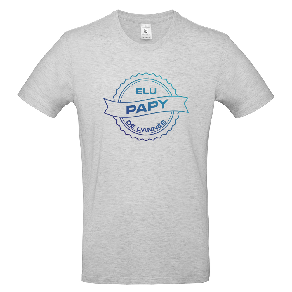 T-shirt élu papy de l'année gris