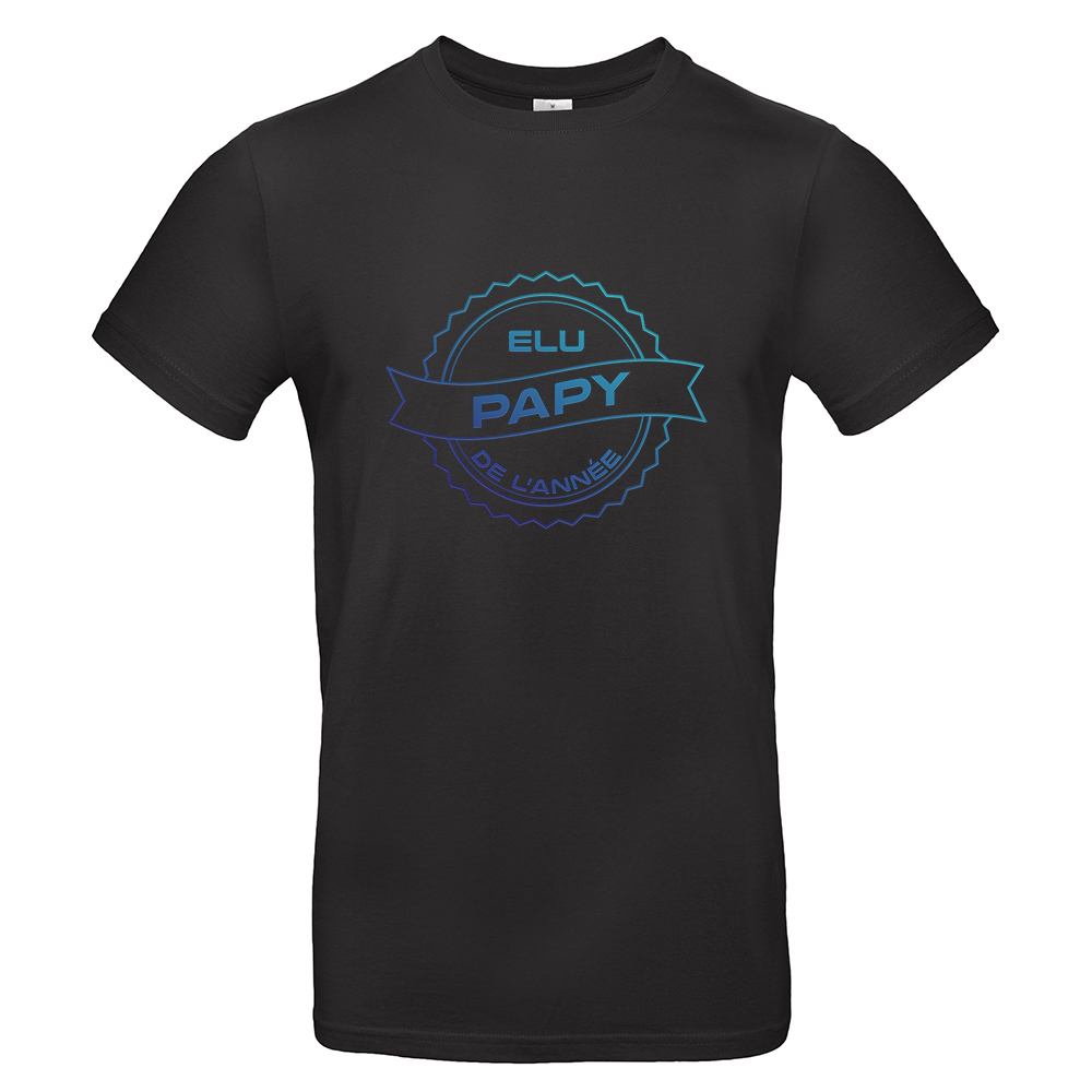 T-shirt élu papy de l'année noir