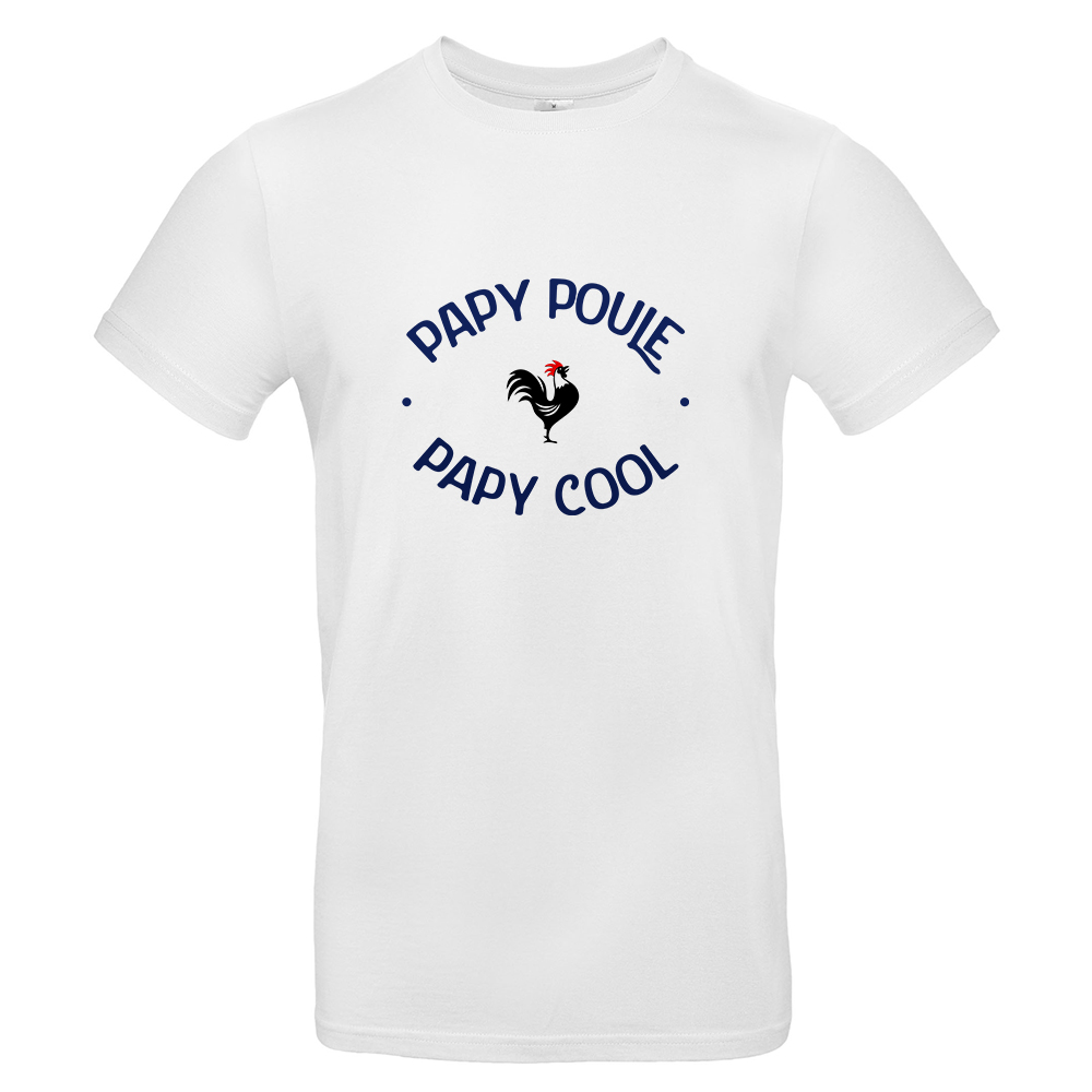 T-shirt papy poule-cool blanc