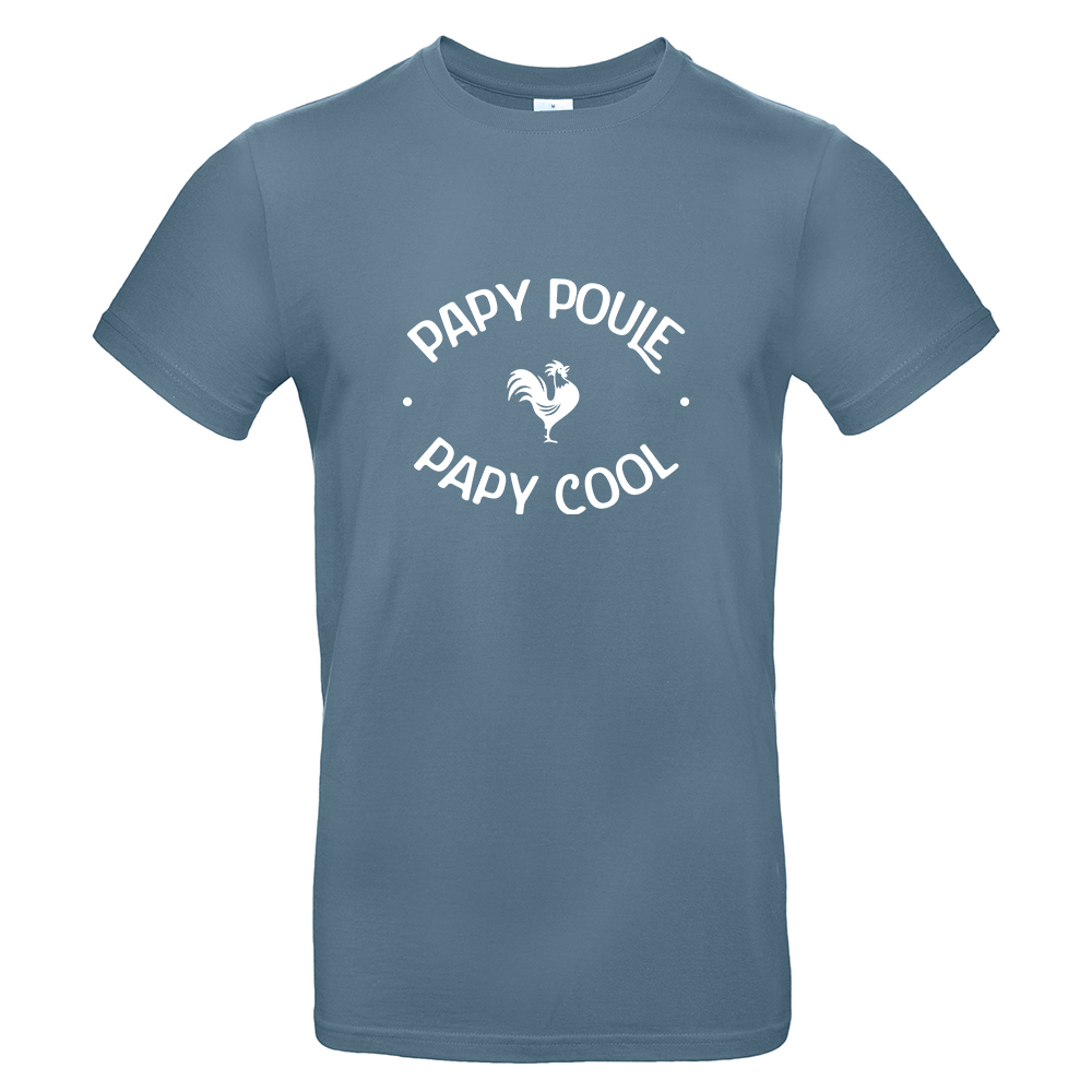 T-shirt papy poule-cool bleu 