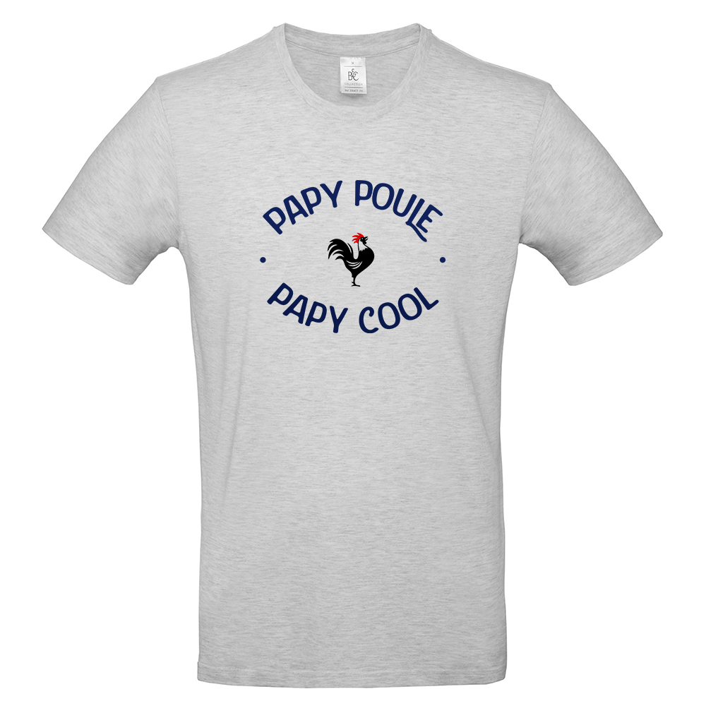 T-shirt papy poule-cool gris