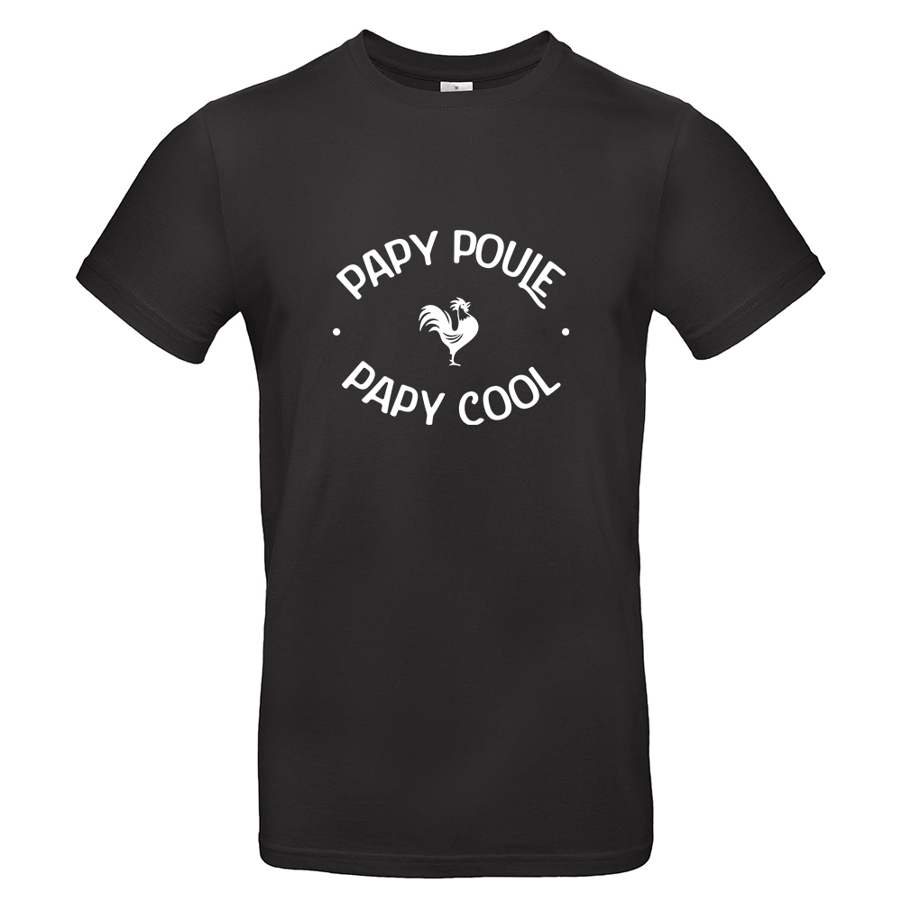 T-shirt papy poule-cool noir