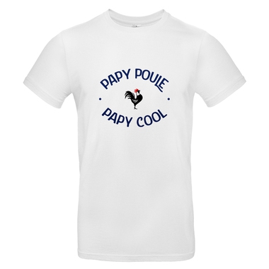 T-shirt papy poule-cool blanc T-shirt papy poule-cool blanc
