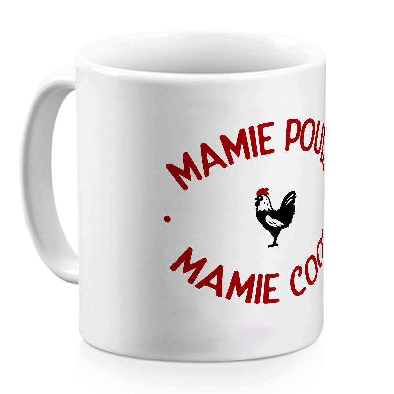 Mug céramique blanc Mamie Poule Mamie Cool