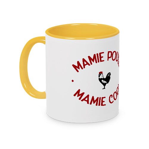 Mug jaune Mamie Poule Mamie Cool