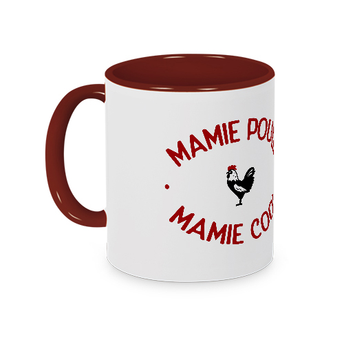 Mug rouge Mamie Poule Mamie Cool
