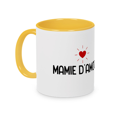 Mug jaune Mamie d'amour