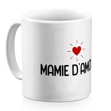 Mug céramique blanc Mamie d'amour Mug céramique blanc Mamie d'amour