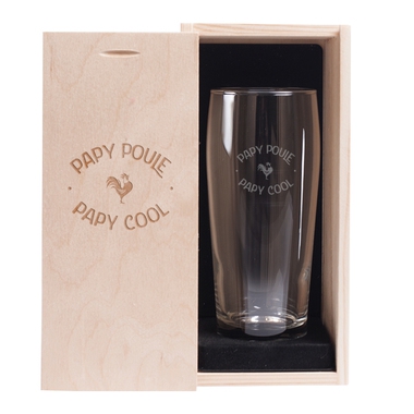 Verre à bière papy poule cool Verre à bière papy poule cool