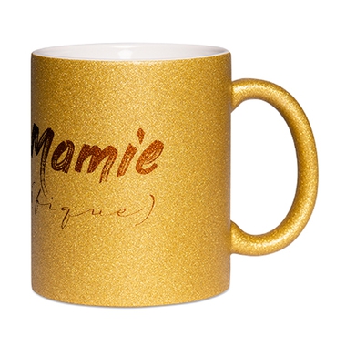 Mug à paillettes doré Mamie (fique) Mug à paillettes doré Mamie (fique)