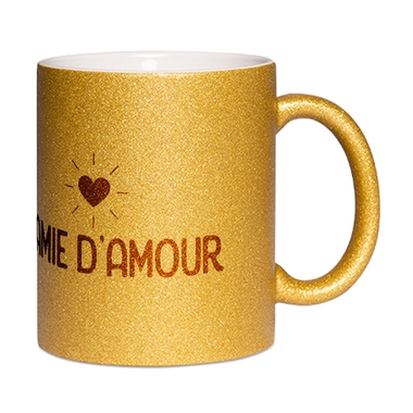 Mug à paillettes doré Mamie d'amour Mug à paillettes doré Mamie d'amour
