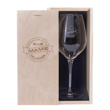 Verre à vin et Coffret Mamie de l'année Verre à vin et Coffret Mamie de l'année