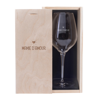 Verre à vin et Coffret Mamie d'amour Verre à vin et Coffret Mamie d'amour