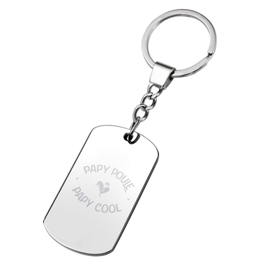 Porte clés plaque papy poule cool Porte clés plaque papy poule cool