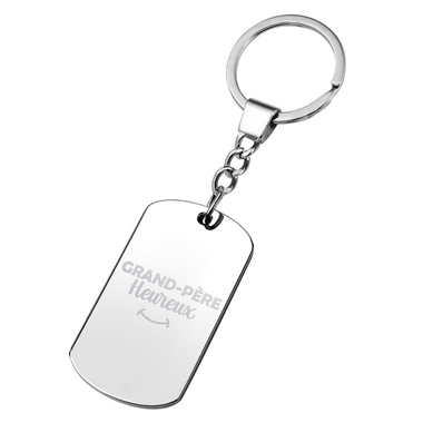 Porte clés plaque grand-père heureux Porte clés plaque grand-père heureux